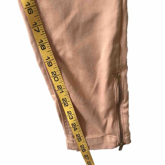H&M Mama Maternity Pant SZ 8 Blush Skinny Full Panel Stretch Tummy Zip Hems EUC - Picture 9 of 9